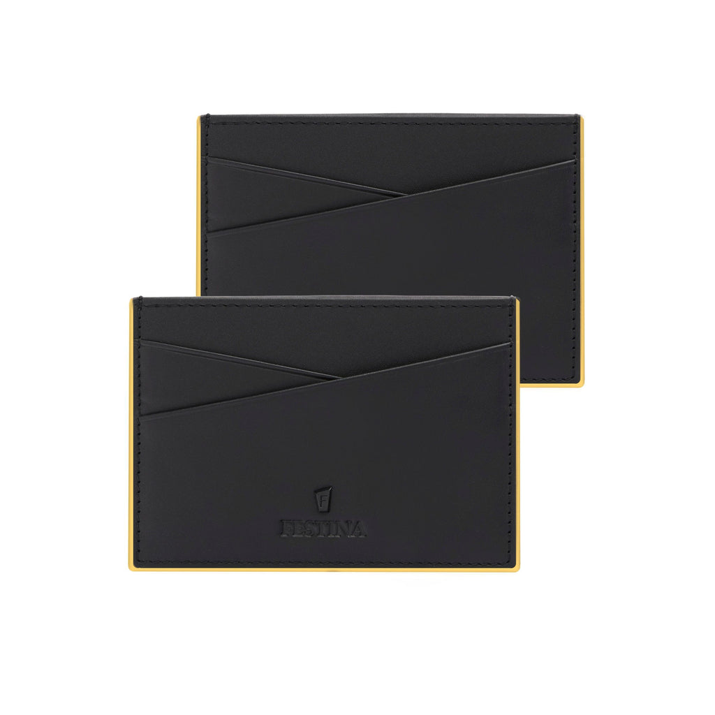 FESTINA Leather Card holder in Black Edition with yellow edge