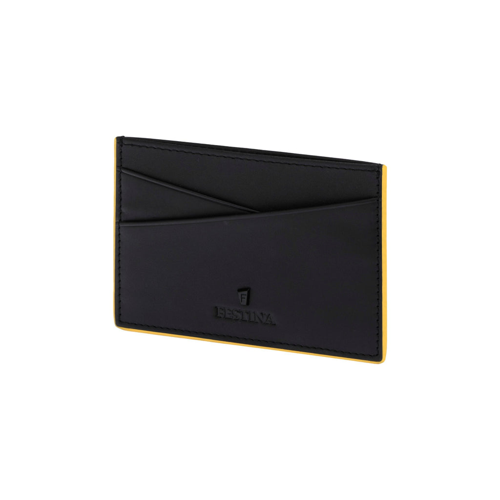 FESTINA Leather Card holder in Black Edition with yellow edge