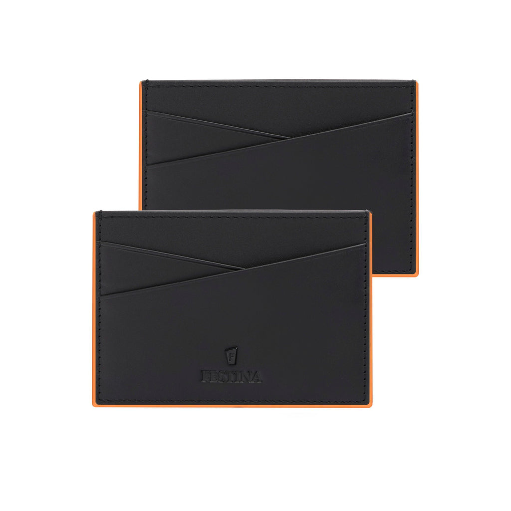 Men's wallets FESTINA Card holder Black Edition with orange edge