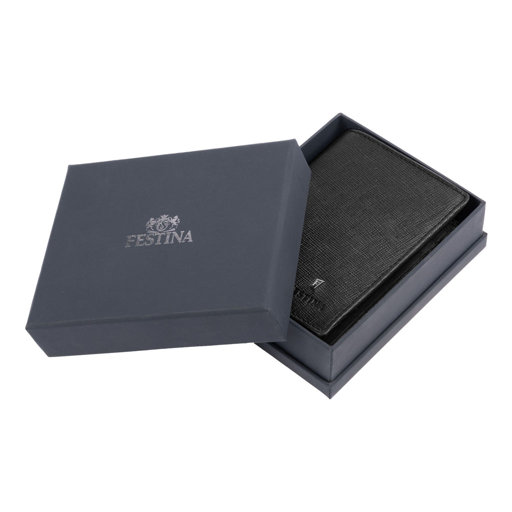 Bifold wallets FESTINA Black leather flap Card holder Chronobike