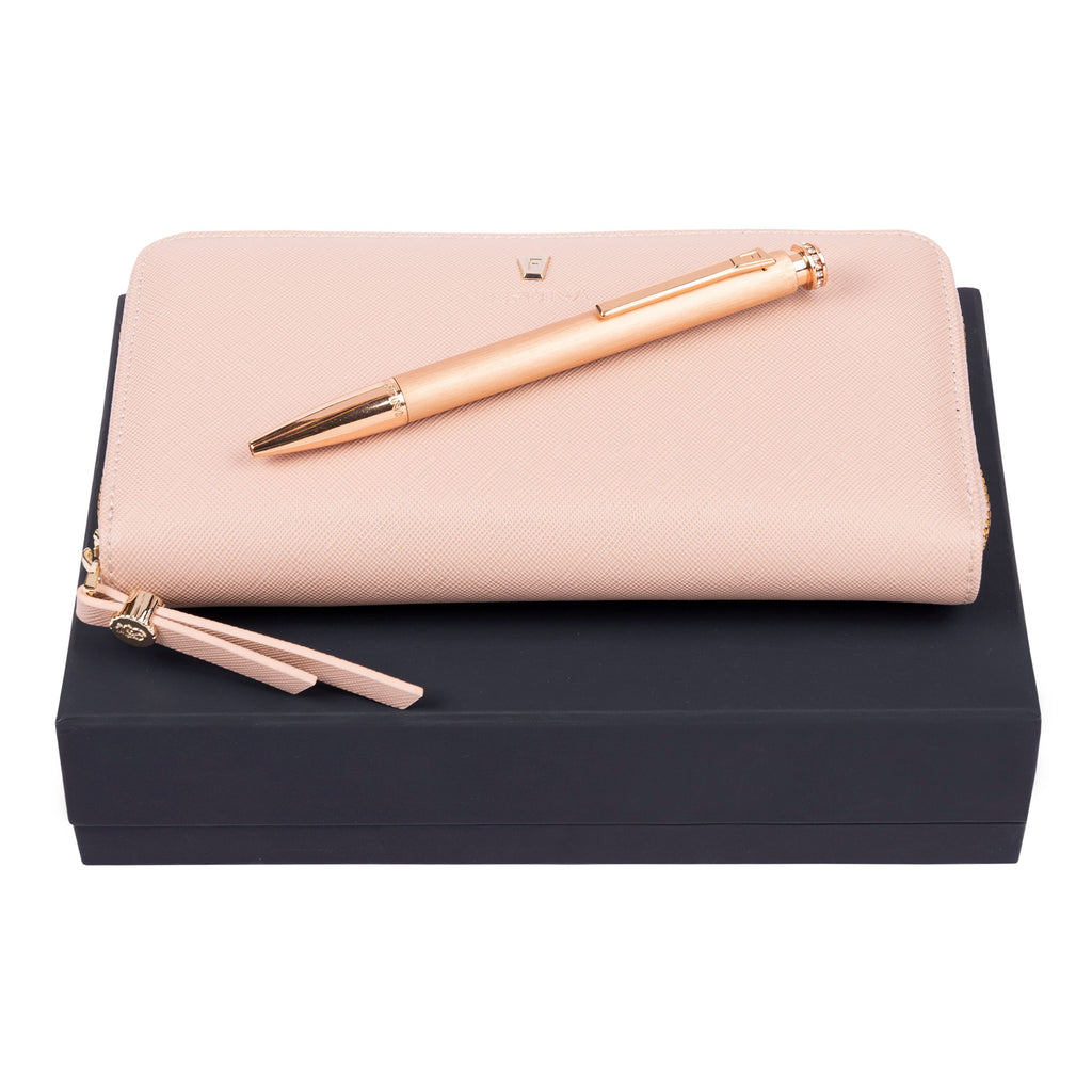 Luxury gift set FESTINA pink ballpoint pen & travel purse Mademoiselle