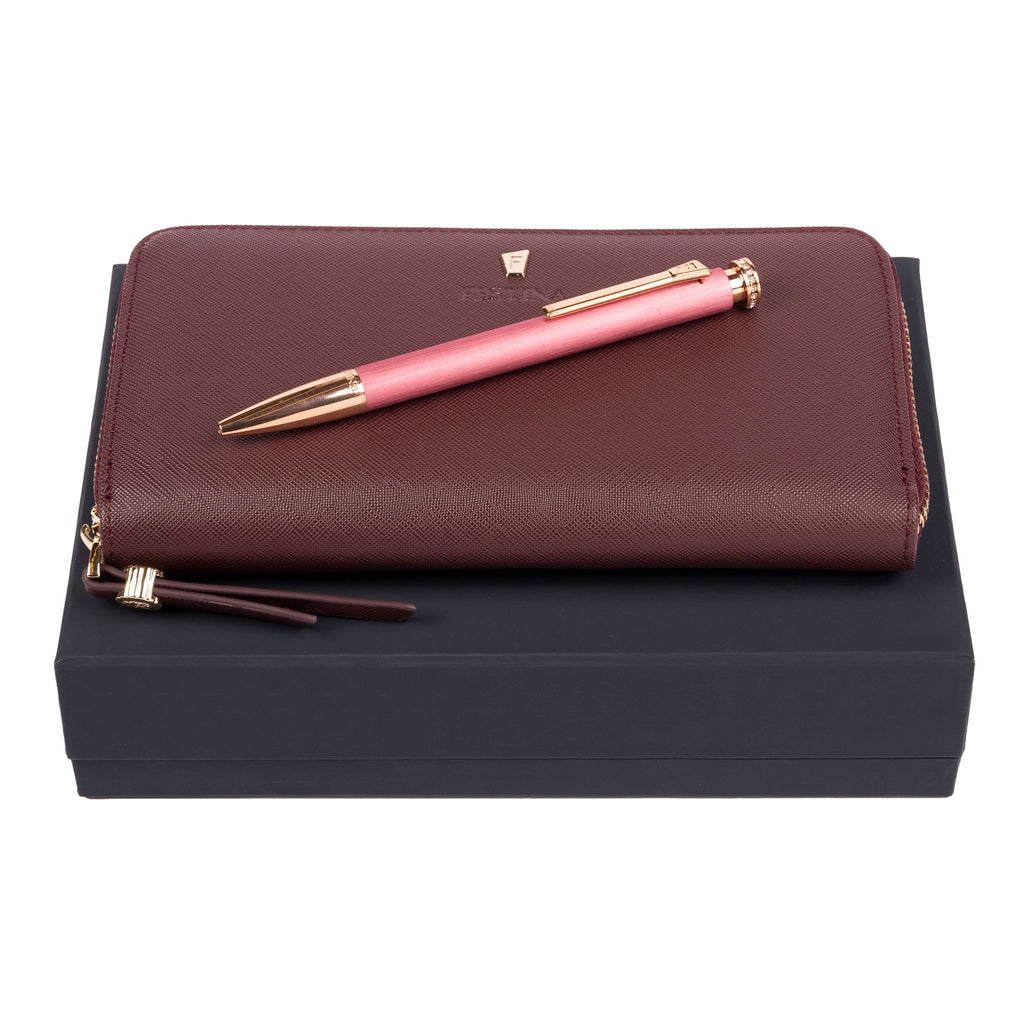 Gift set ideas FESTINA Brown ballpoint pen & travel purse Mademoiselle