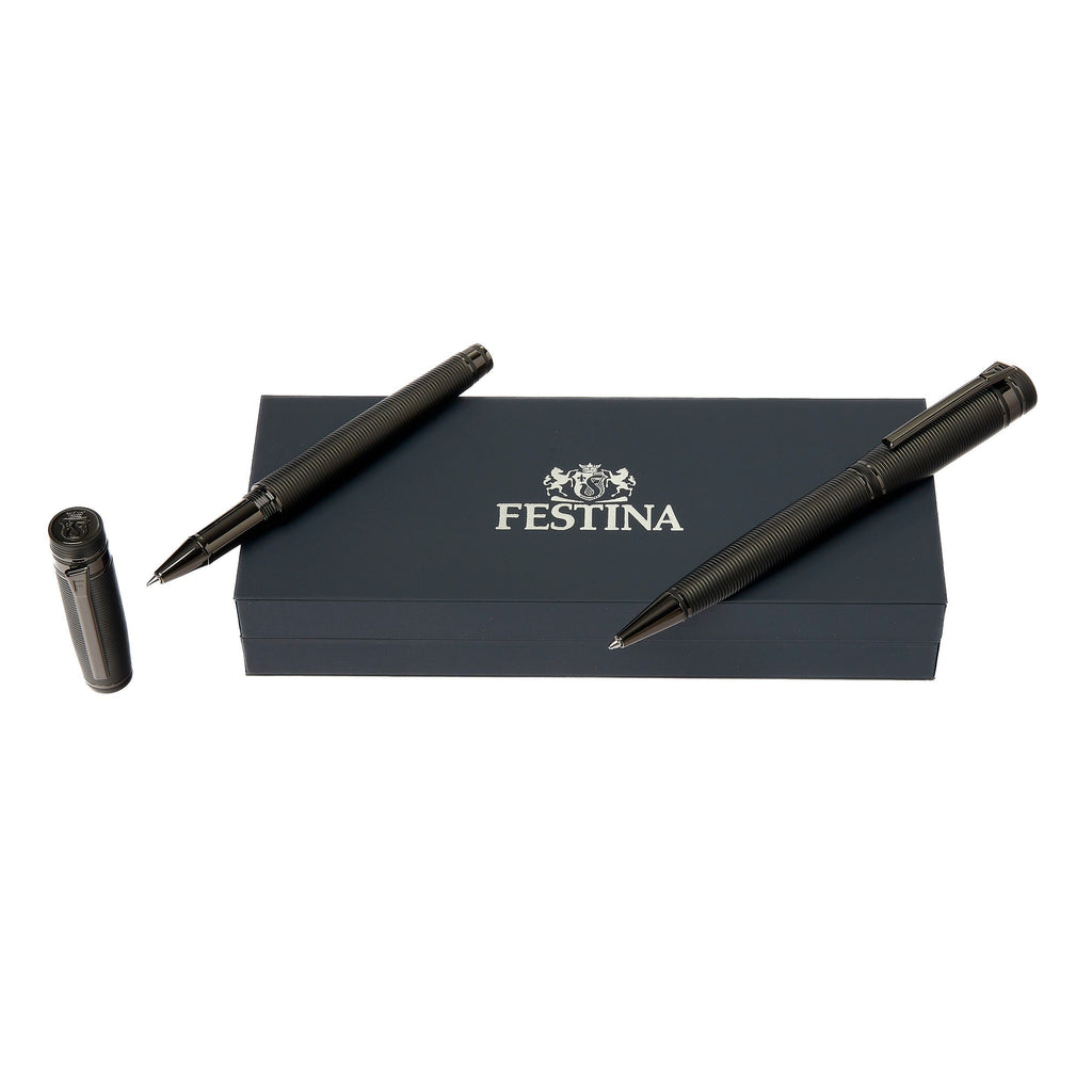  Writing pen set  FESTINA stripe black Ballpoint & Rollerball pen Bold