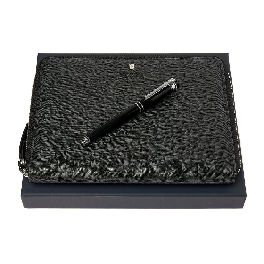 Writing stationery set 2pc Festina fountain pen & A5 conference folder