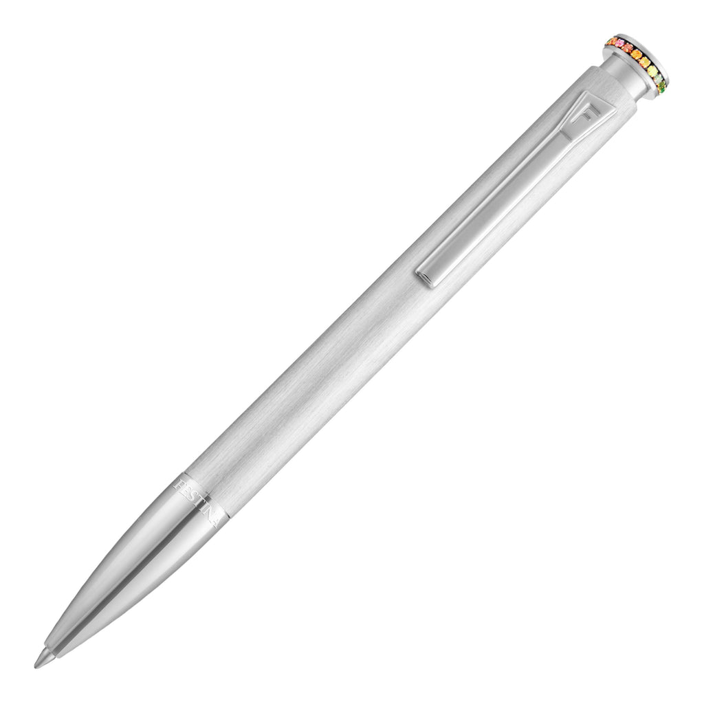 FESTINA silver aluminum ballpoint pen Mademoiselle with rainbow stones