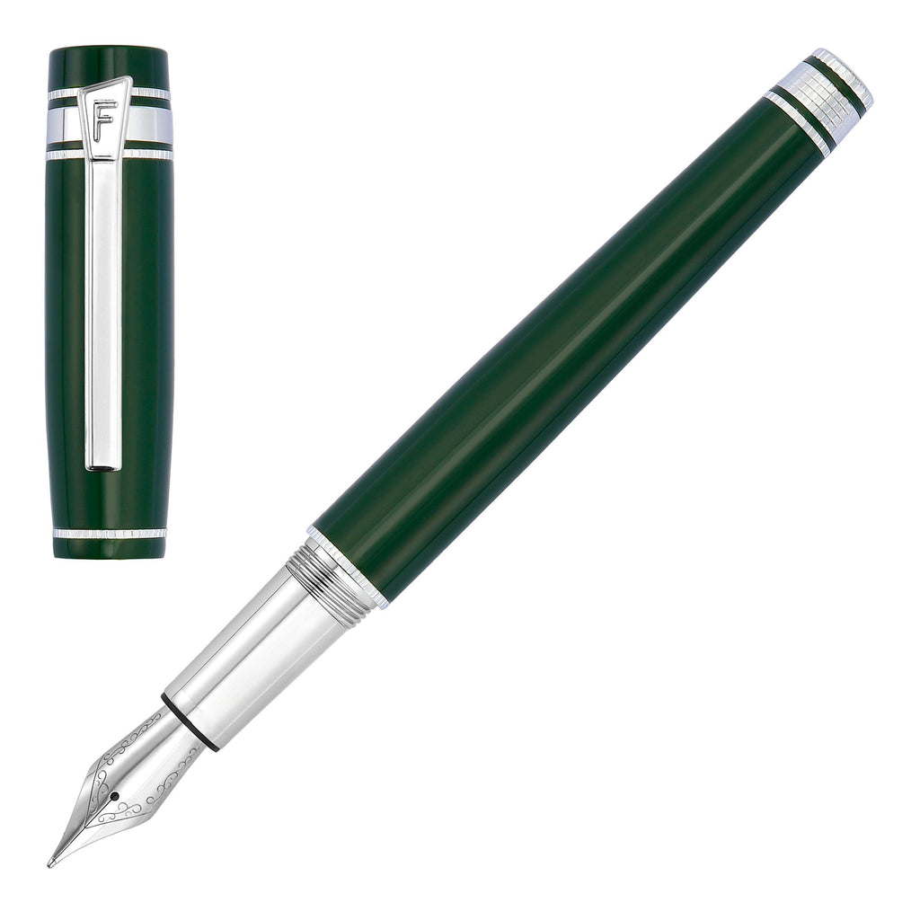 Writing pen set 2pc FESTINA Green Fountain pen & Ballpoint pen Bold