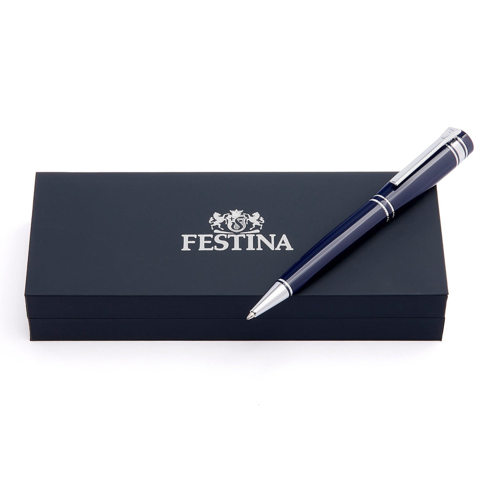 FESTINA Navy Ballpoint pen Bold Classic with engraved logo "F" on clip