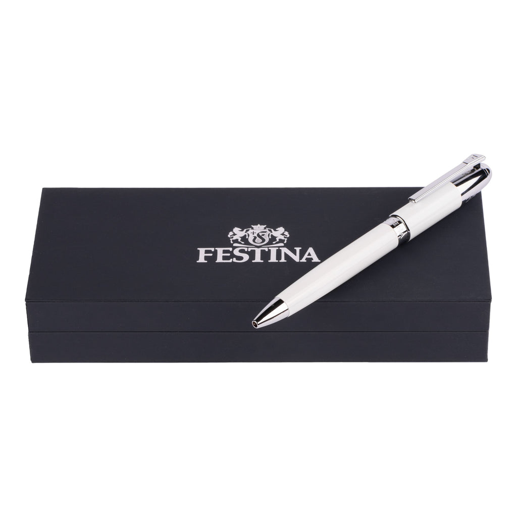FESTINA ballpoint pen Classicals in chrome white lacquer with gift box