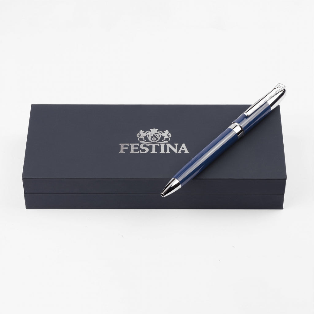 Branded gifts for FESTINA Ballpoint pen Classicals in Chrome Blue