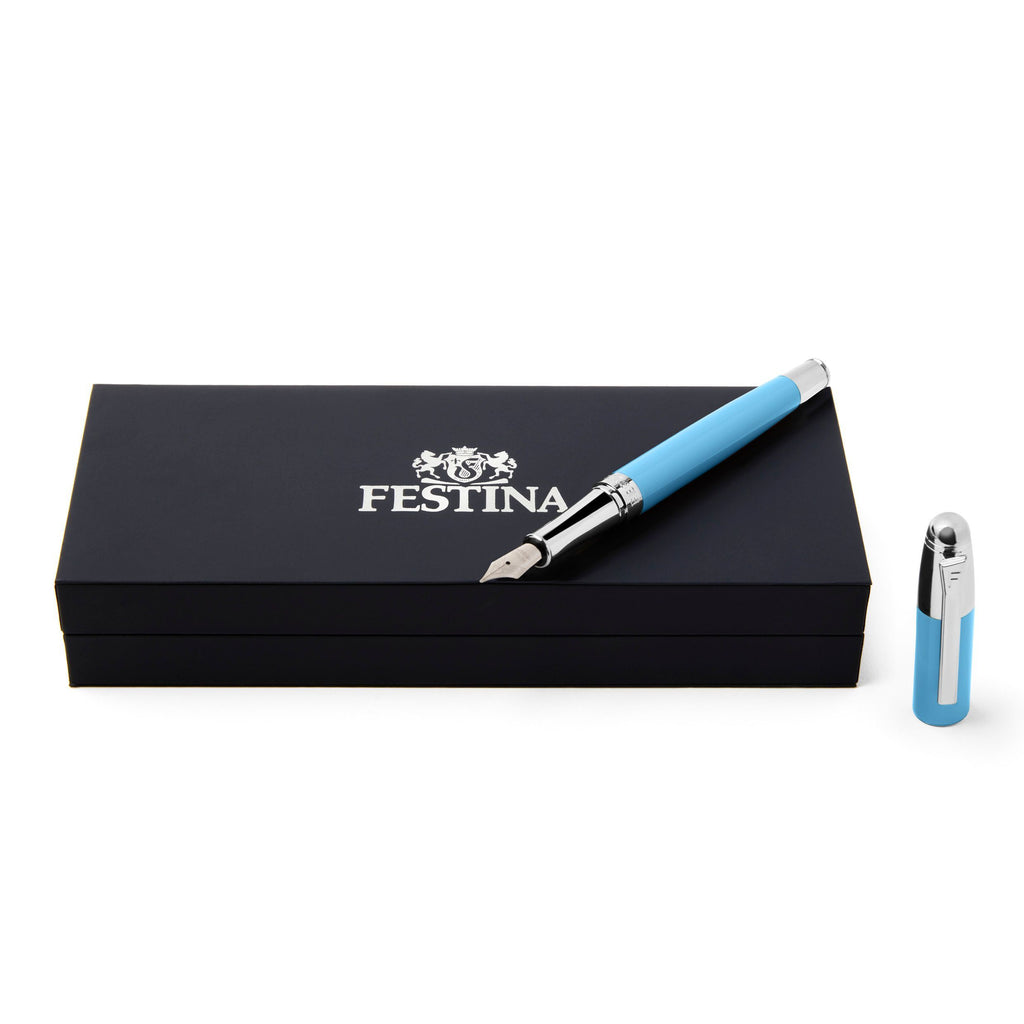 Festina light blue chrome Fountain pen Classicals in high quality 