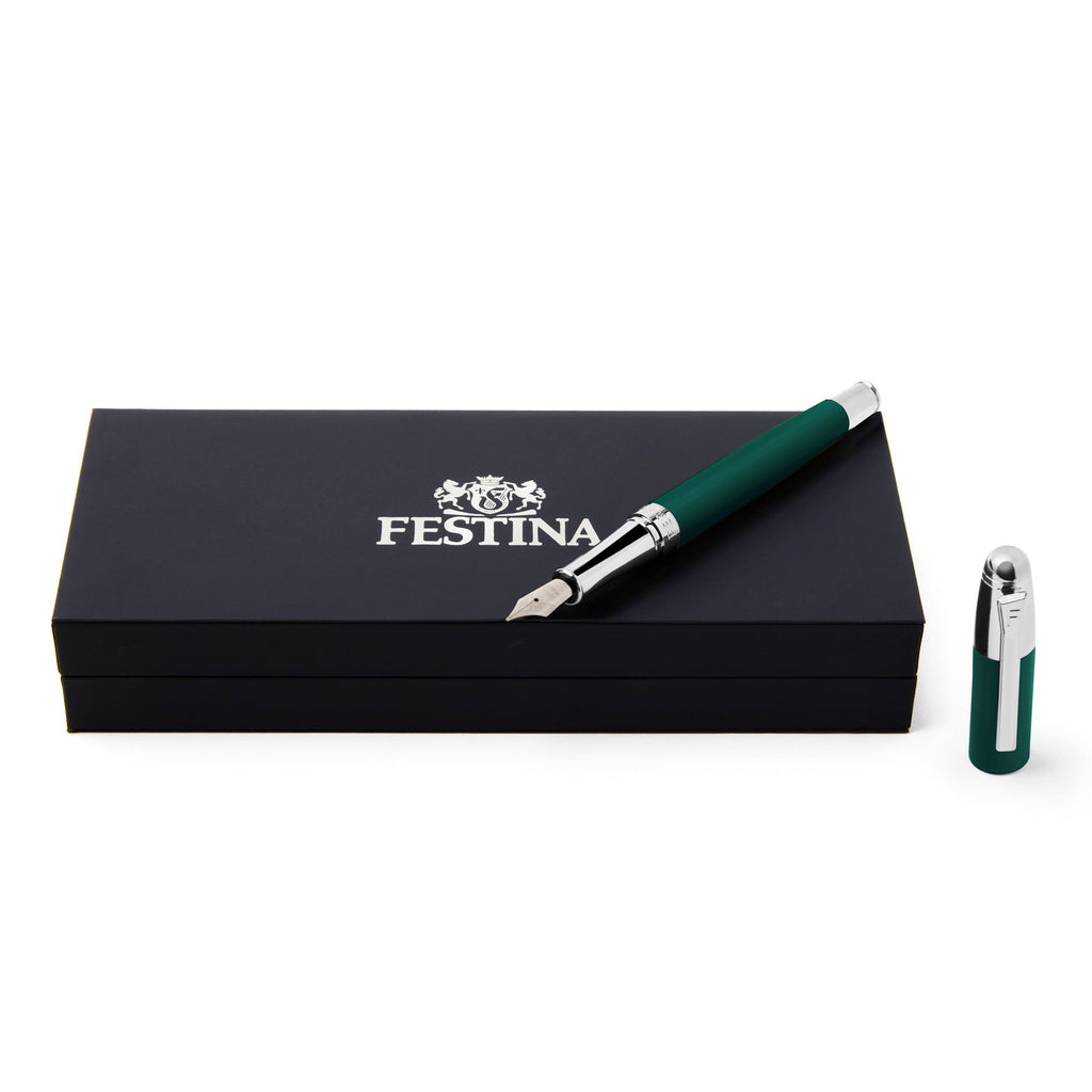 Mens elegant writing pens Festina chrome green fountain pen CLASSICALS