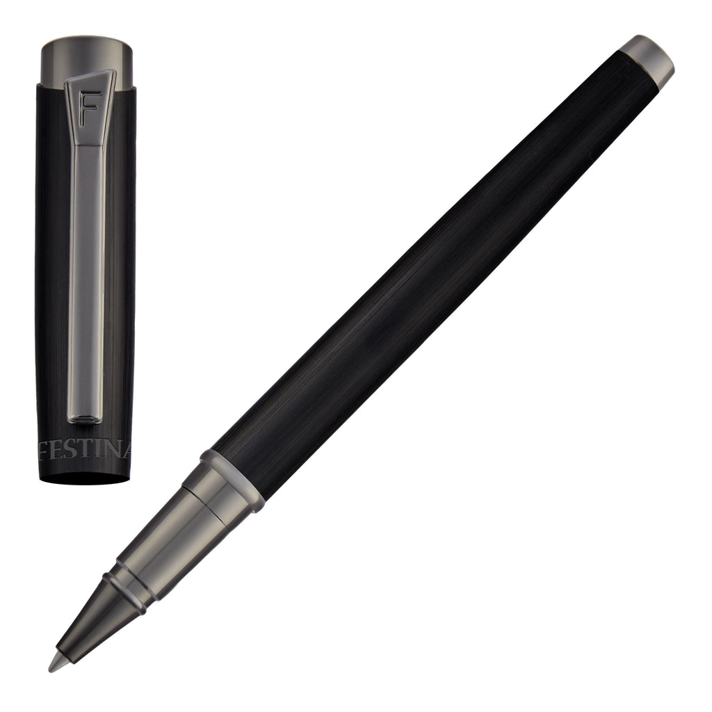 FESTINA black rollerball pen Originals with gun-metal plated trims