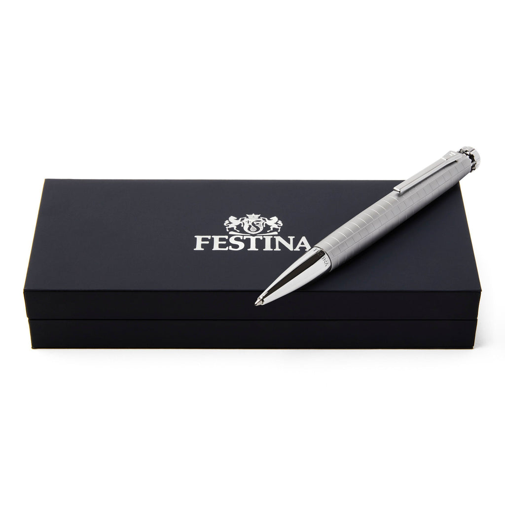 Festina Ballpoint pen in chrome Chronobike BAND with watch band pattern