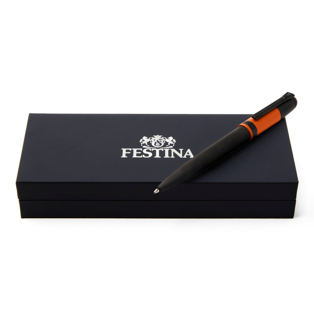 Orange Ballpoint pen Classicals Black Edition from Festina stationery
