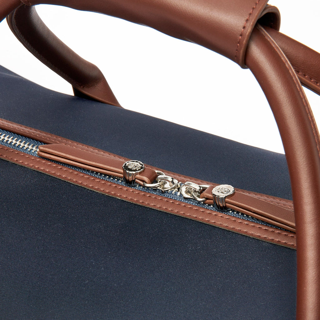 Men's duffle bags FESTINA trendy navy & brown Travel bag Button 