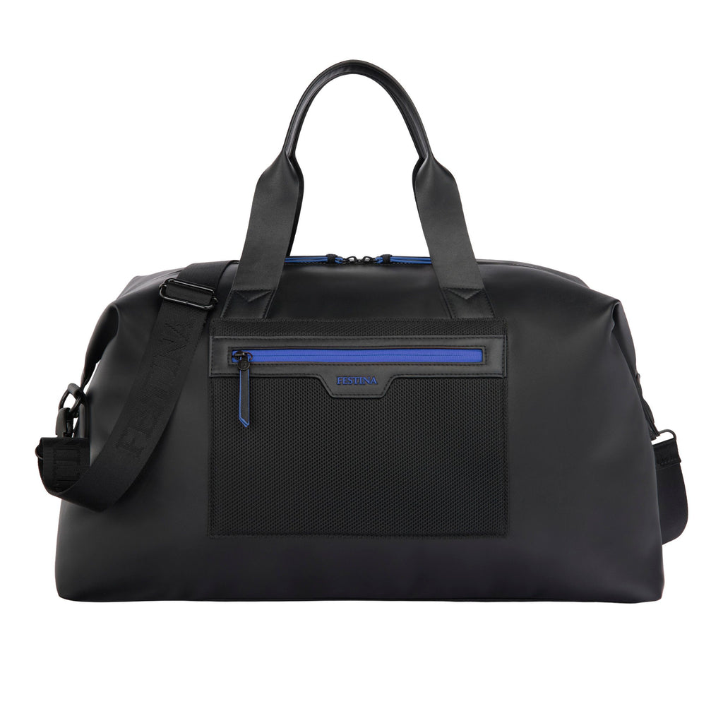 FESTINA Travel bag Black Edition with blue horizontal stripe on front