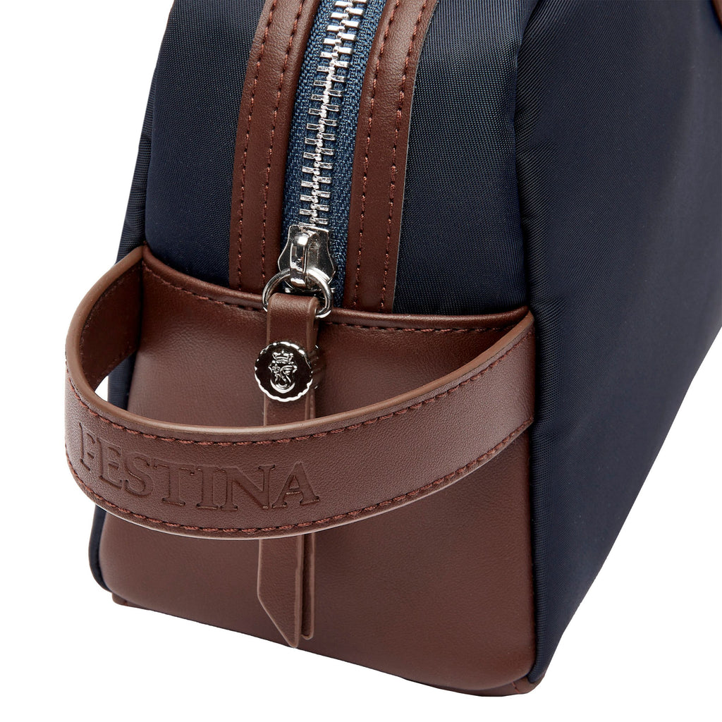 Men's travel toiletry bags FESTINA Navy & Brown Dressing-case Button