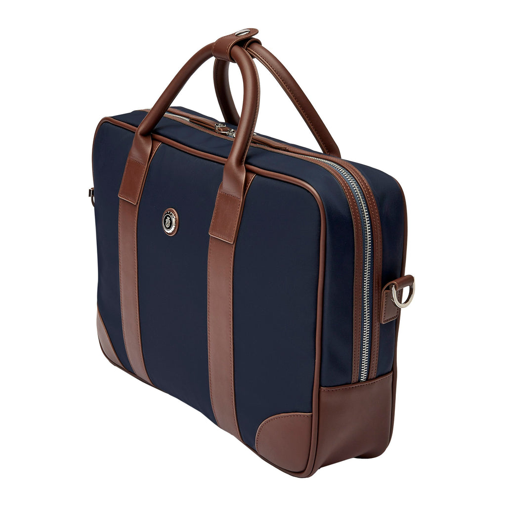 Men's briefcase FESTINA Navy & Brown Document bag Button Navy & Brown