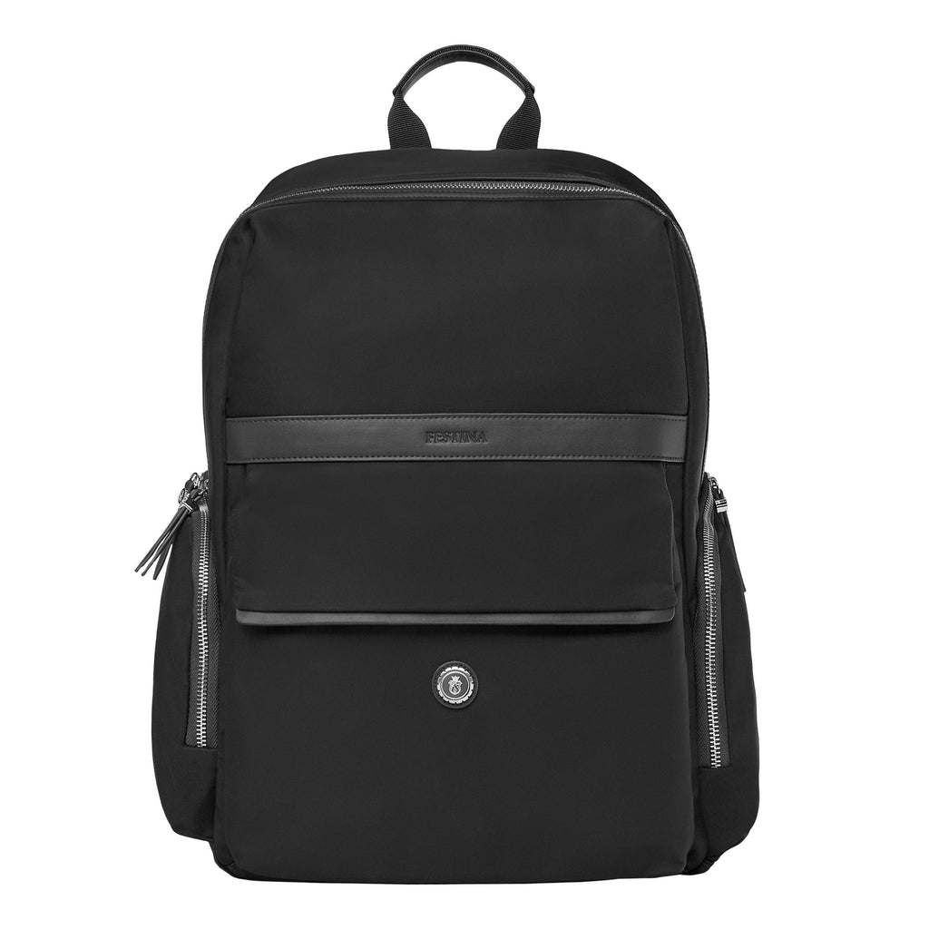 Men's designer travel goods FESTINA Black Travel Backpack Button