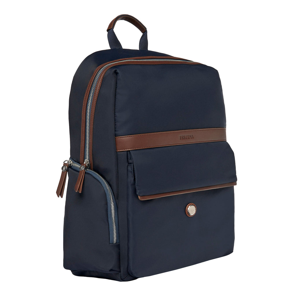 Best travel backpacks for men FESTINA Navy & Brown Backpack Button