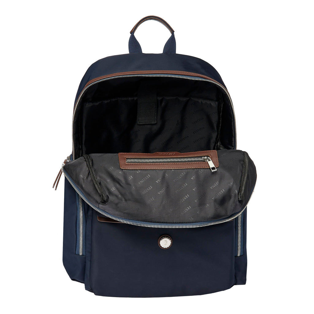 Best travel backpacks for men FESTINA Navy & Brown Backpack Button