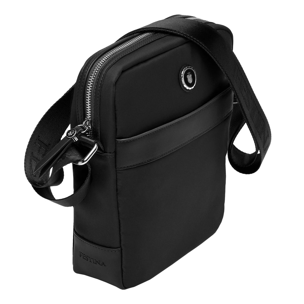 Men's travel crossbody bags FESTINA Black Nylon Reporter bag Button