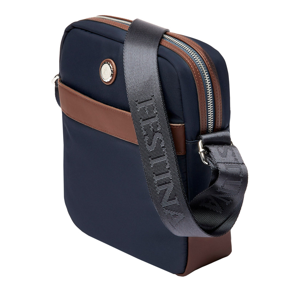 Shoulder travel bag for men FESTINA Navy & Brown Reporter bag Button