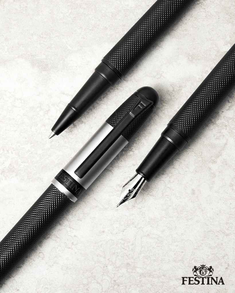 Designer pens Festina Silver Ballpoint pen Classicals Black Edition