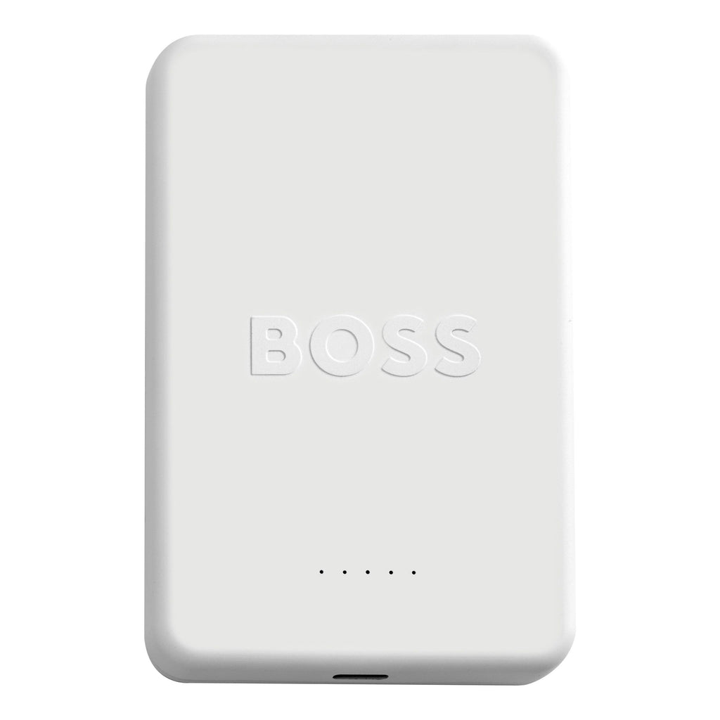 Rubberized Magsafe portable charger HUGO BOSS White Power bank Iconic 