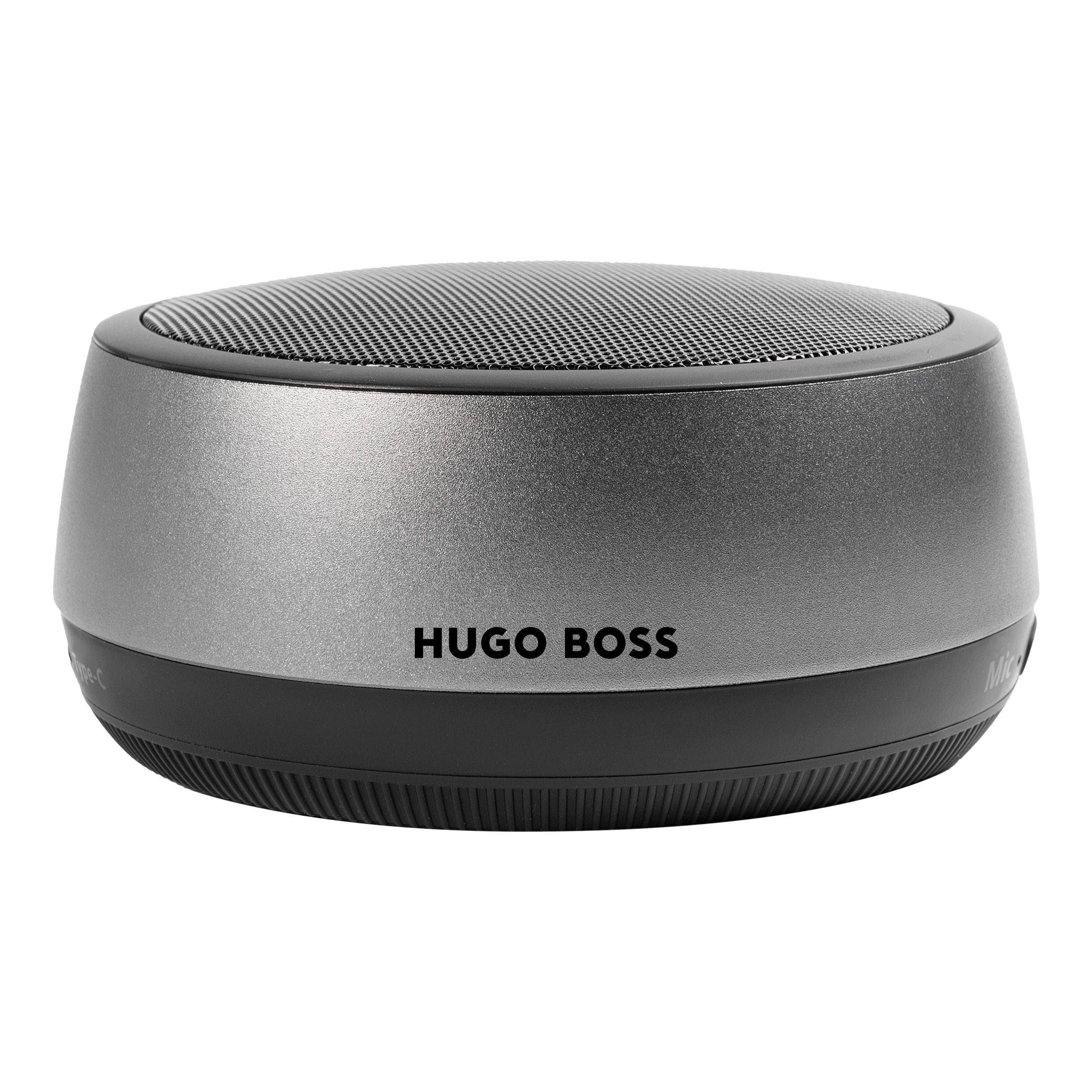 hugo boss gear Men's luxury wireless speaker Hugo Boss dark chrome Speaker Gear Luxe – Luxury Corporate Gifts