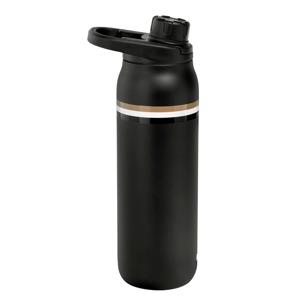 BOSS black matt plated isothermal flask with iconic colors imprinted