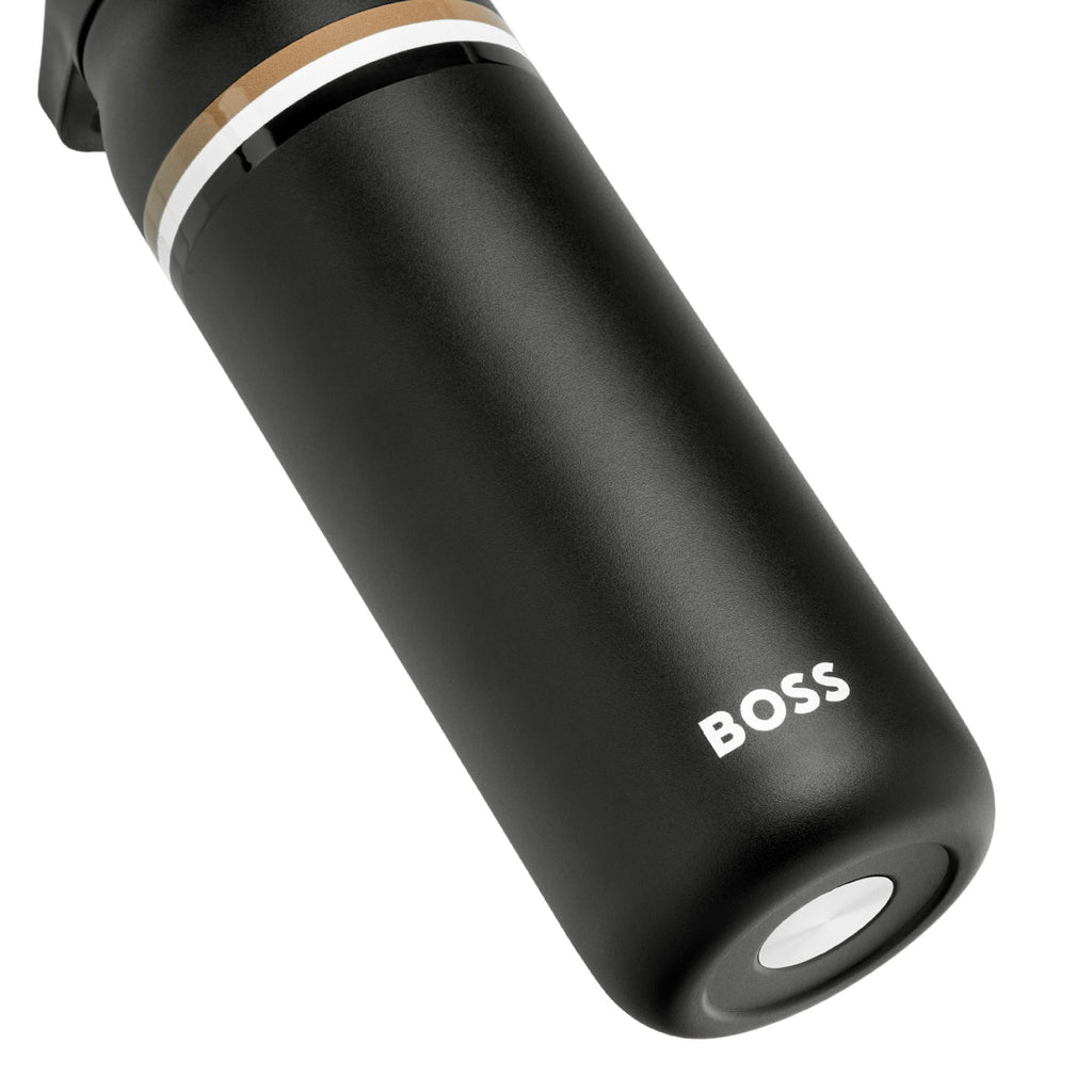 BOSS black matt plated isothermal flask with iconic colors imprinted