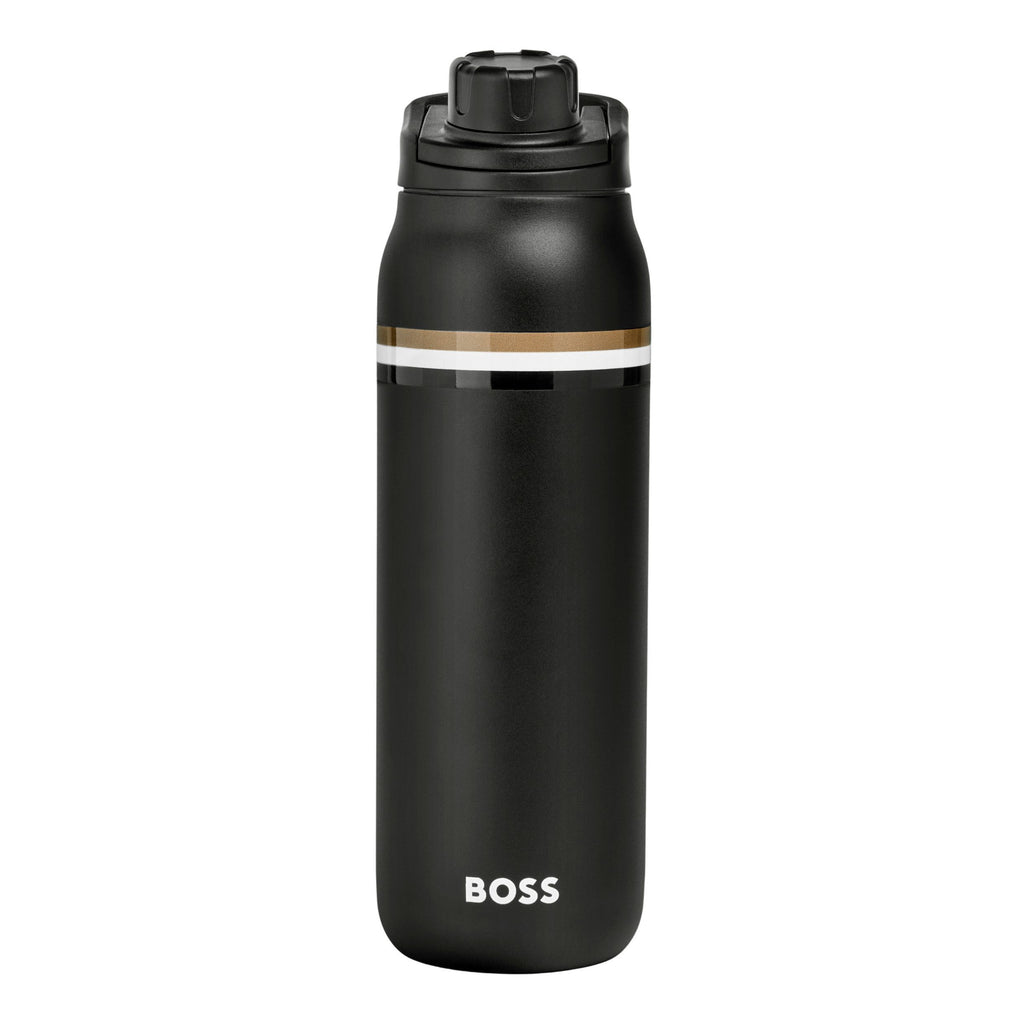 BOSS black matt plated isothermal flask with iconic colors imprinted