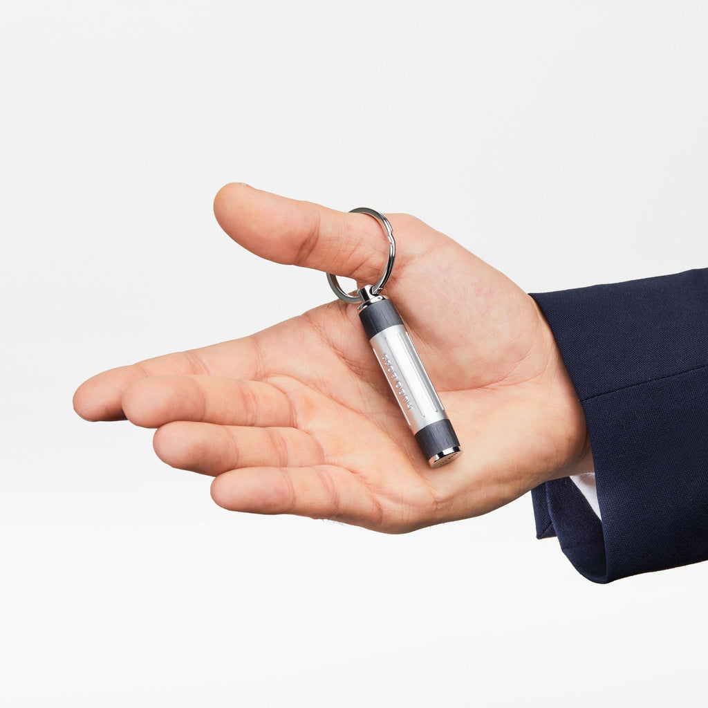  Men's designer key chain Hugo Boss gun brushed key ring Gear Ribs 