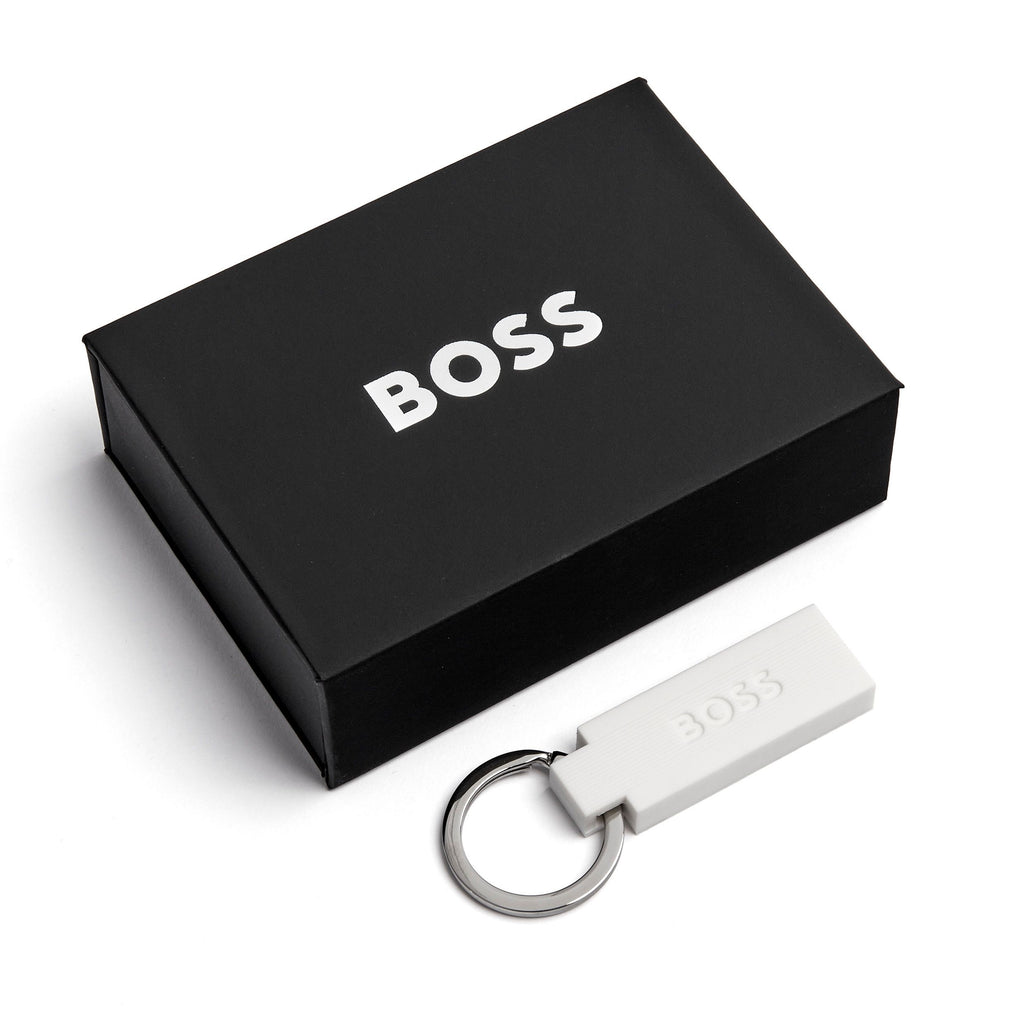 Silicone keychain & keyholder HUGO BOSS White Key ring Edge Iconic