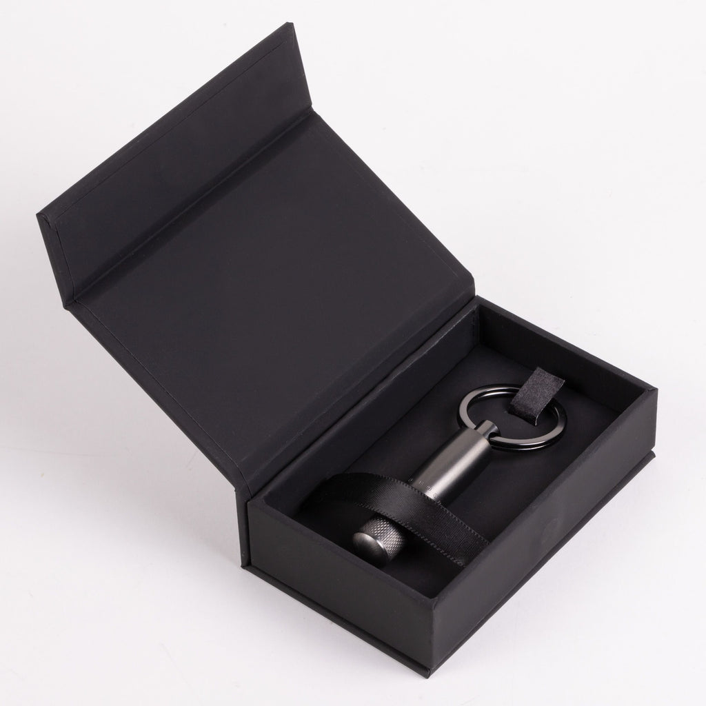 Designer gift ideas Hugo Boss Fashion Dark Chrome Key Ring Pure