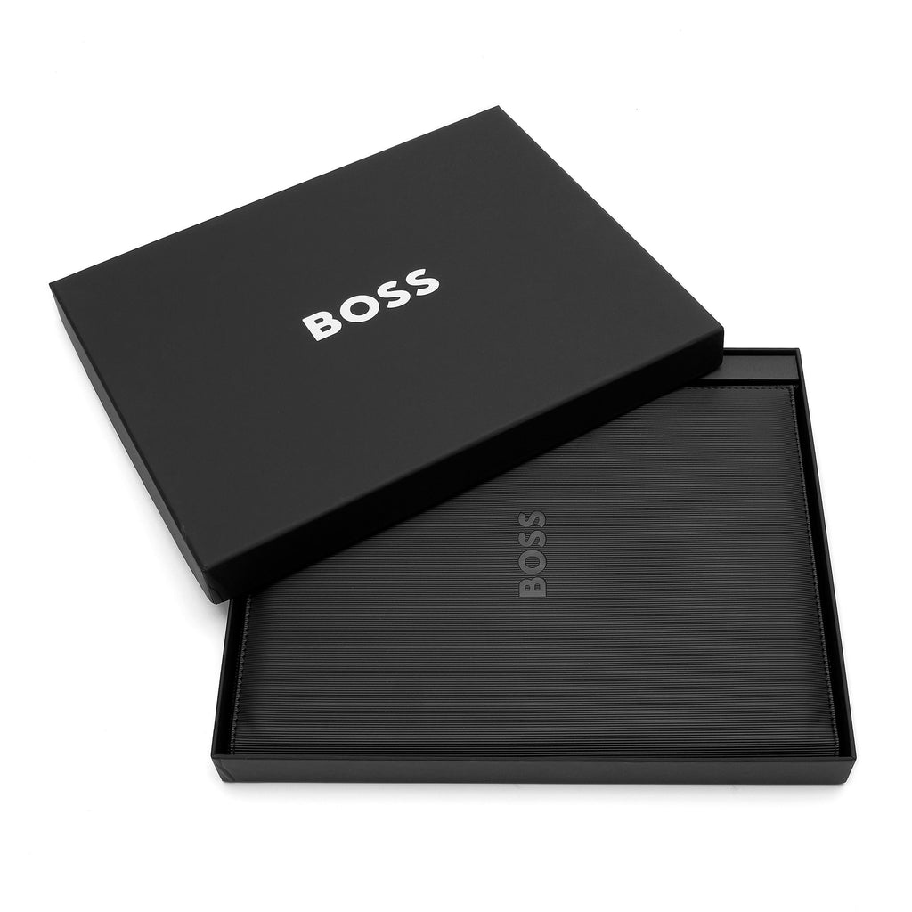 BOSS Black A4 Folder Formation Line with textured pattern & grey logo