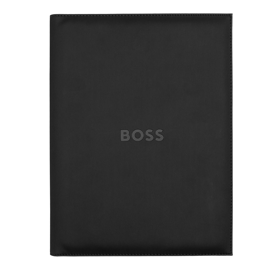 BOSS Black A4 Folder Formation Line with textured pattern & grey logo