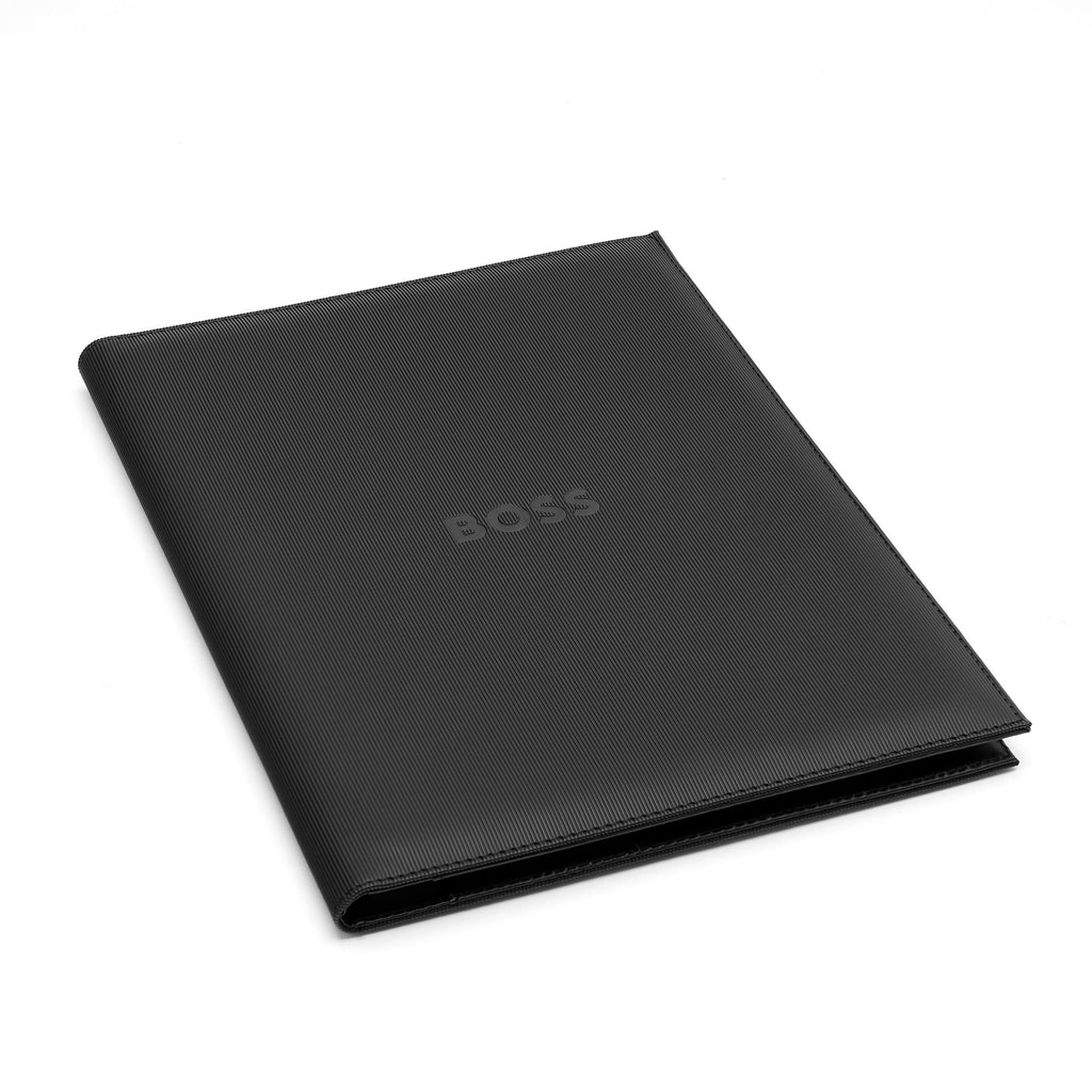 BOSS Black A4 Folder Formation Line with textured pattern & grey logo