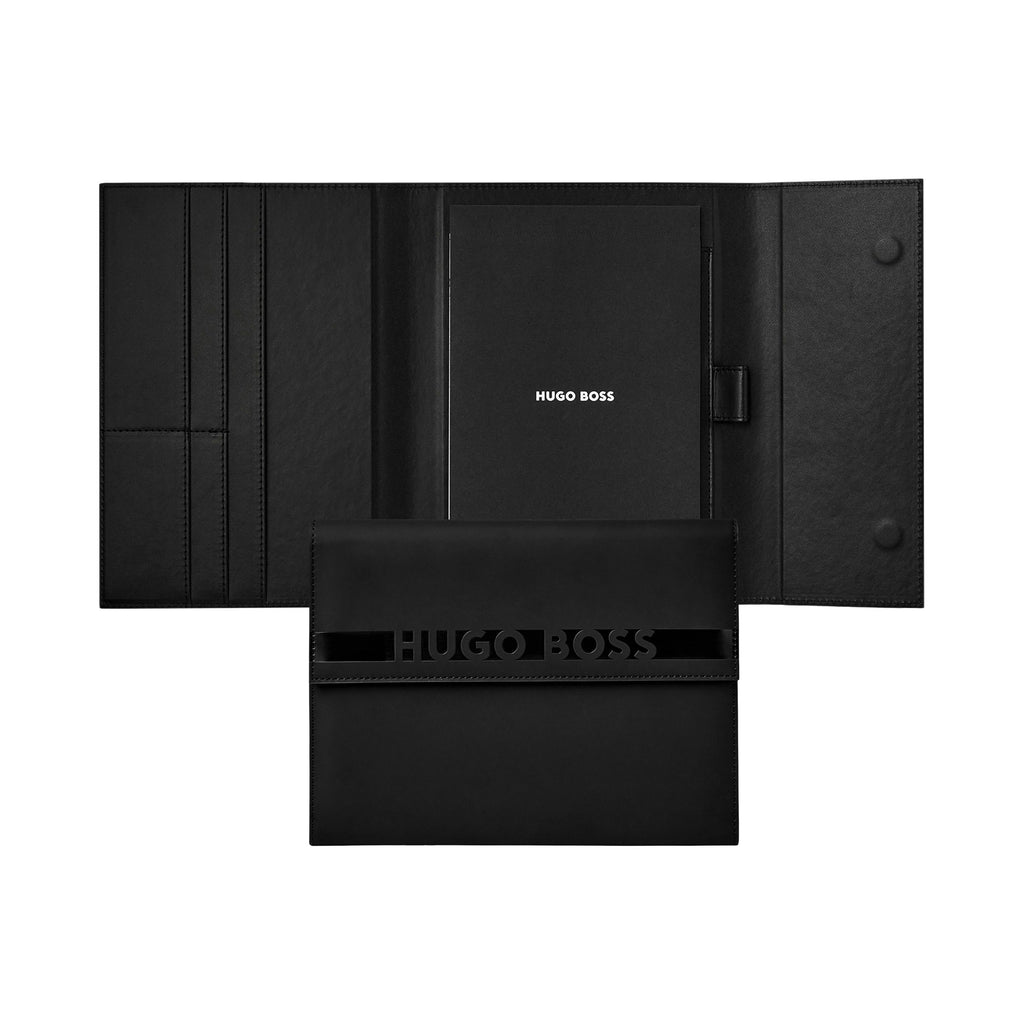 Elegant gift set HUGO BOSS matt black Ballpoint pen & A5 folder Cloud 
