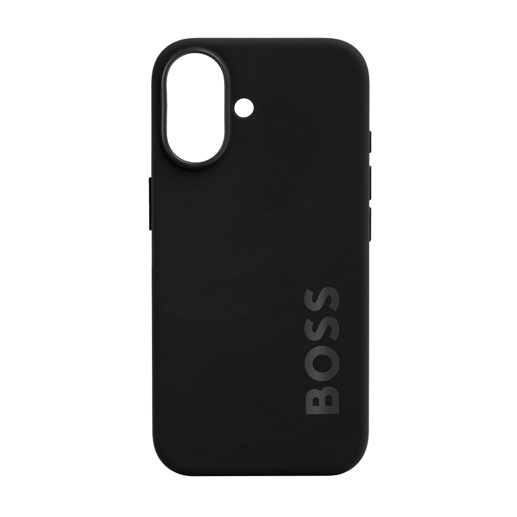 HUGO BOSS black rubberized phone case for iPhone 16 Edge
