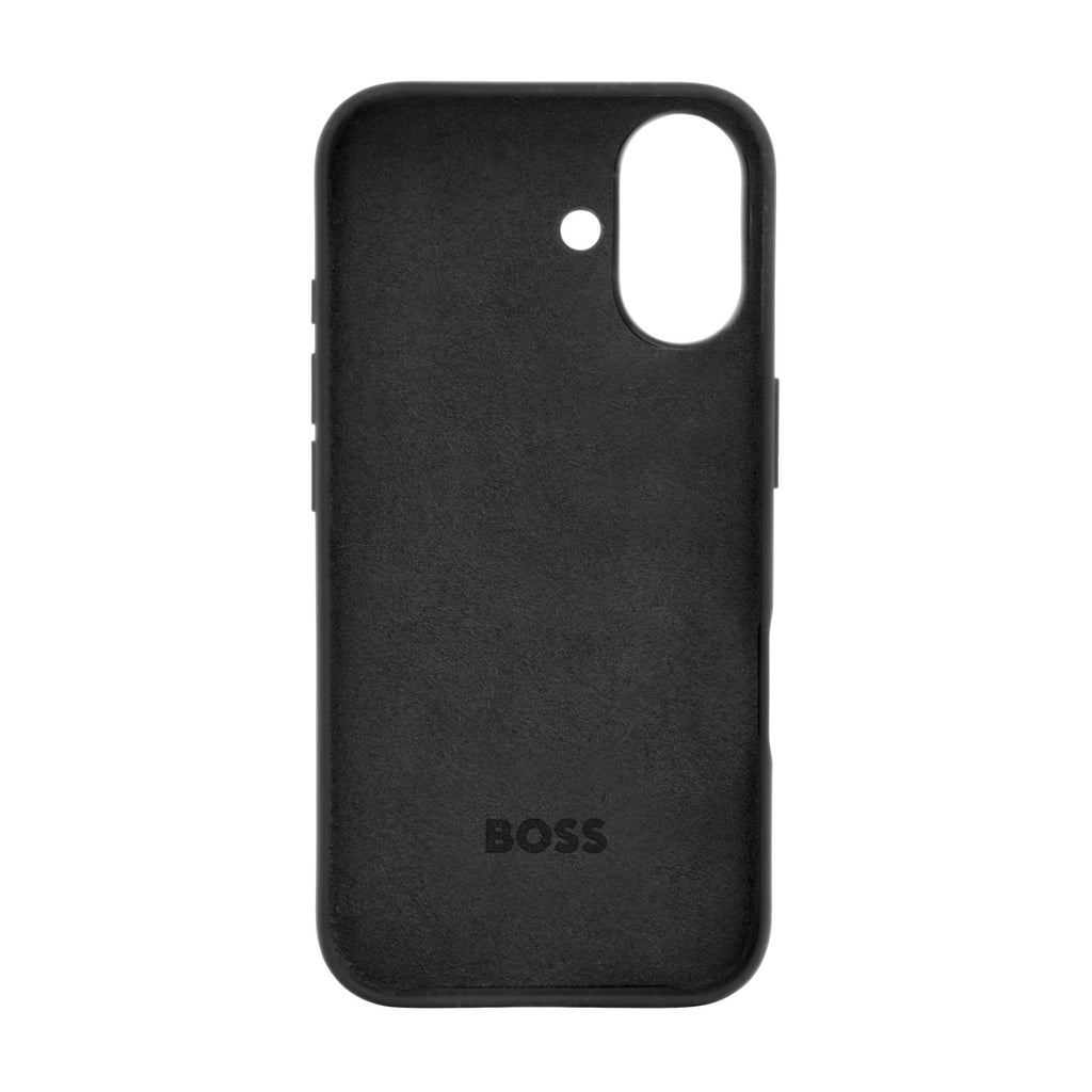 HUGO BOSS black rubberized phone case for iPhone 16 Edge