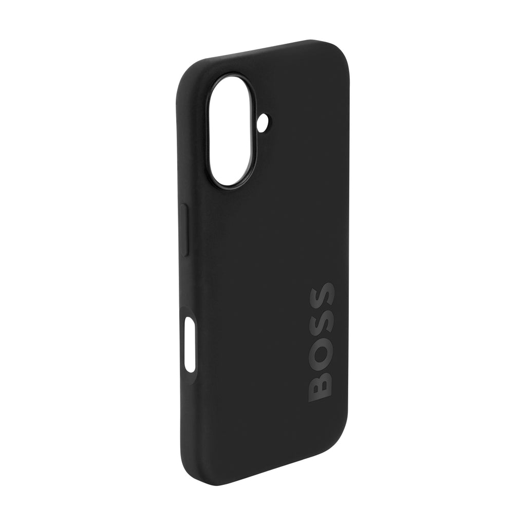 HUGO BOSS black rubberized phone case for iPhone 16 Edge