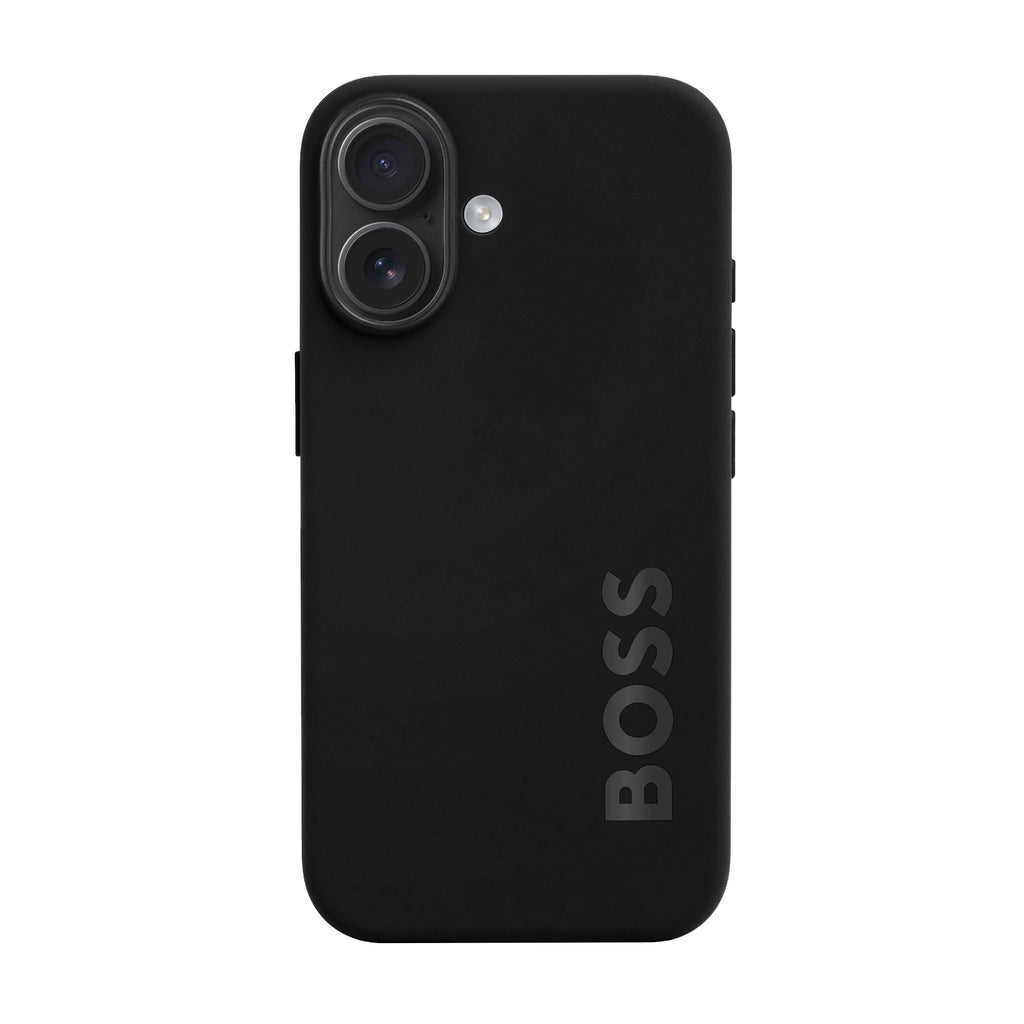 HUGO BOSS black rubberized phone case for iPhone 16 Edge