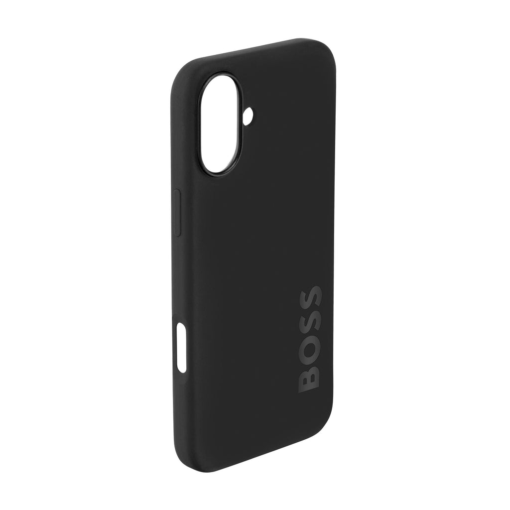 BOSS black phone case for iPhone 16 Plus Edge with embossed logo