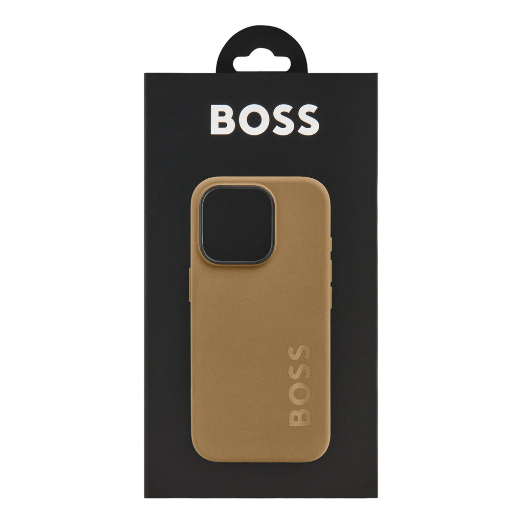 Corporate gifts BOSS camel color phone case for iPhone 16 Pro Edge