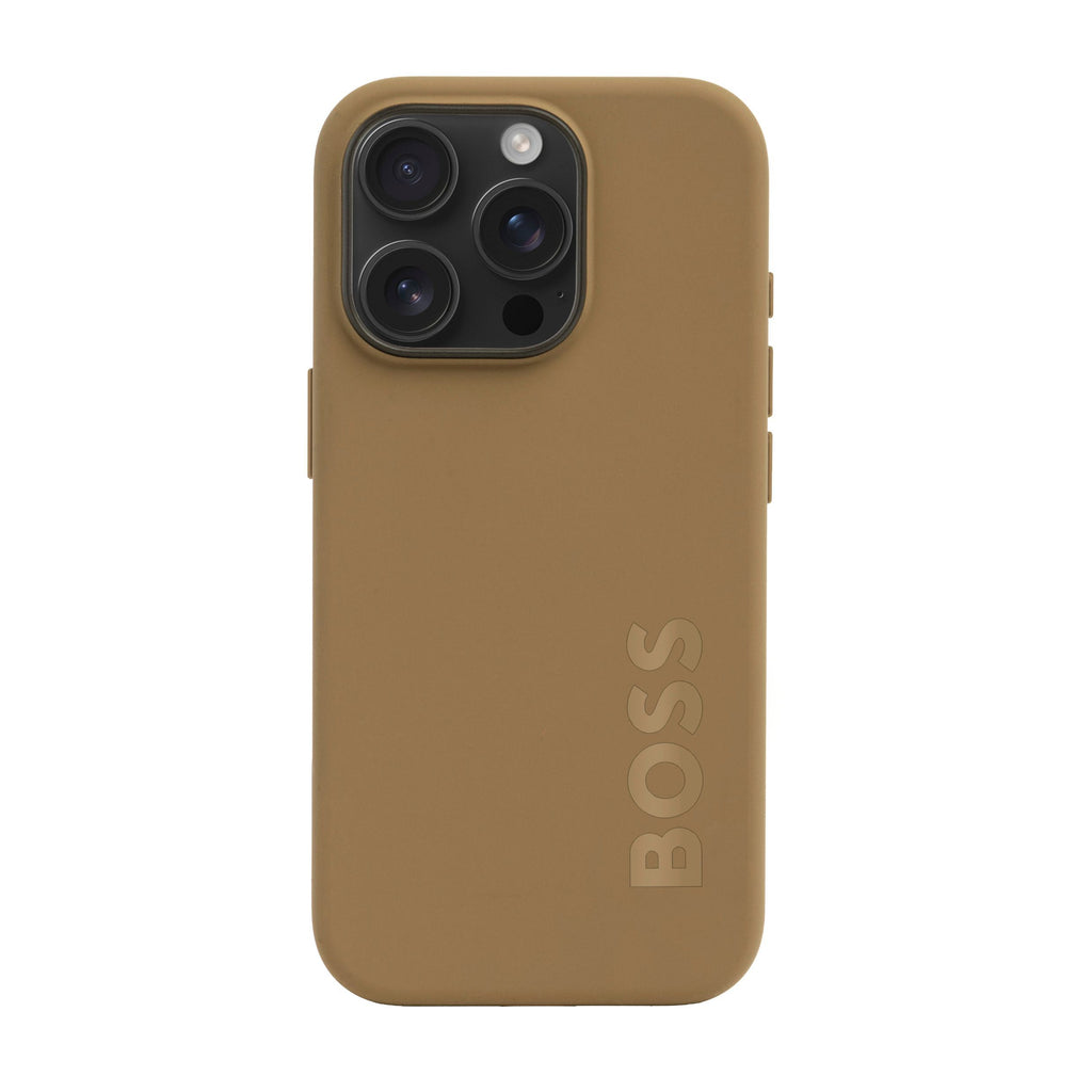 Corporate gifts BOSS camel color phone case for iPhone 16 Pro Edge