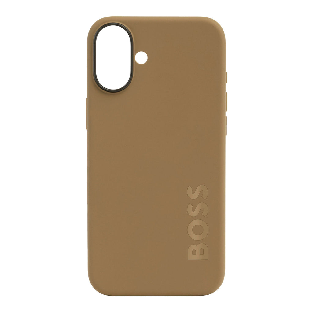 Gift for men BOSS camel color phone case for iPhone 16 Plus Edge