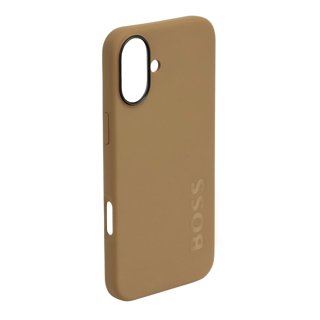 Gift for men BOSS camel color phone case for iPhone 16 Plus Edge
