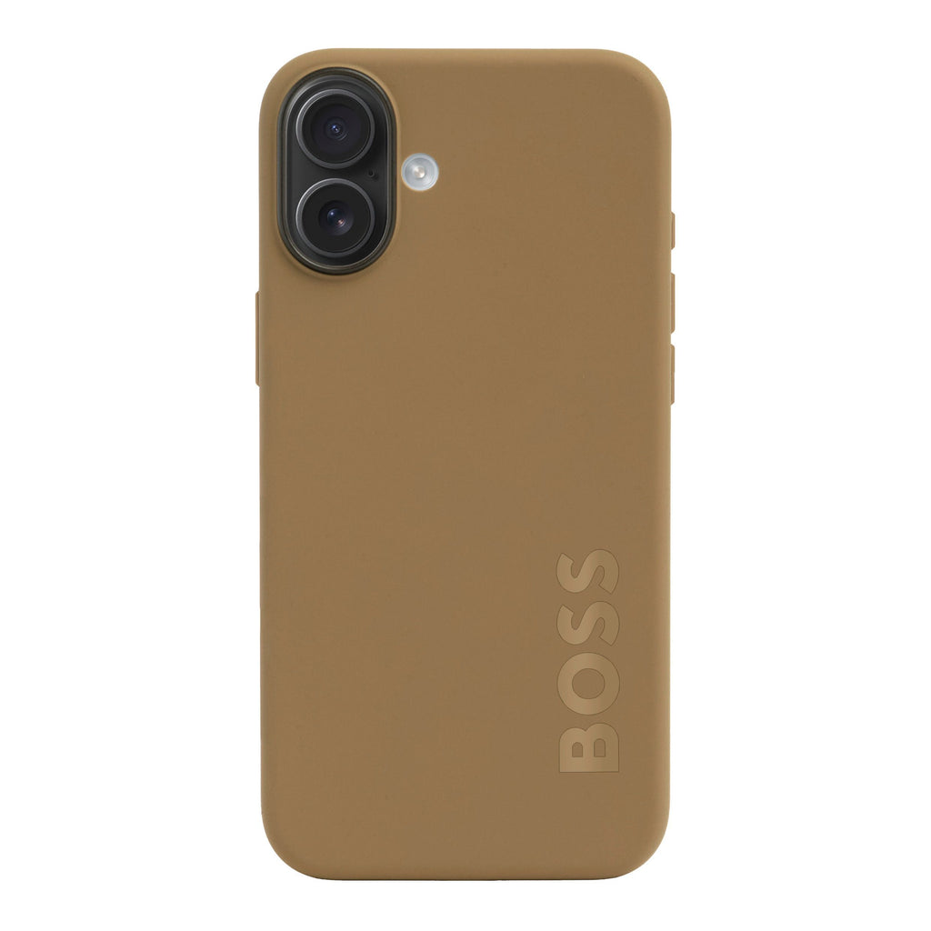 Gift for men BOSS camel color phone case for iPhone 16 Plus Edge